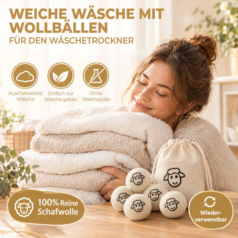 Trocknerbälle aus Schafwolle 6er Set
