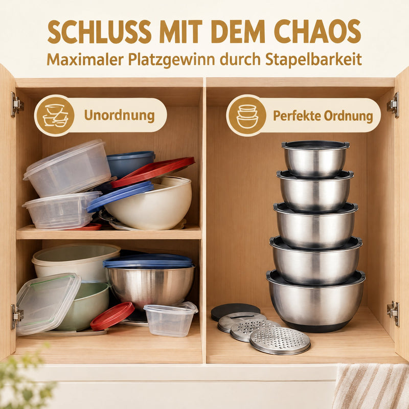 Schüssel Set aus Edelstahl mit Deckel