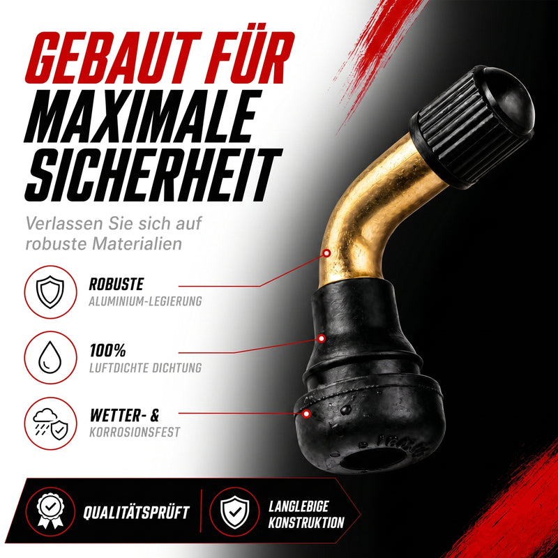 Schrader Winkelventile 90° Winkelventil für Motorrad, Roller & Quad