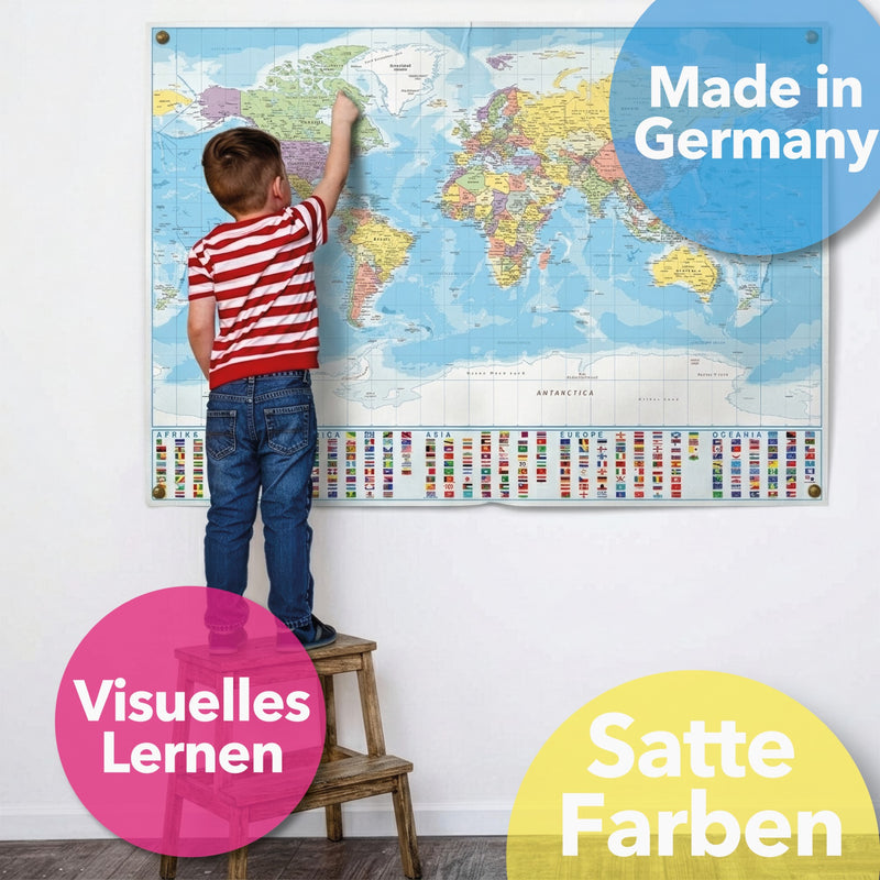XXL Weltkarte Poster 120x85 cm