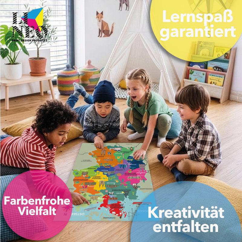 Poster Deutschlandkarte für Kinder