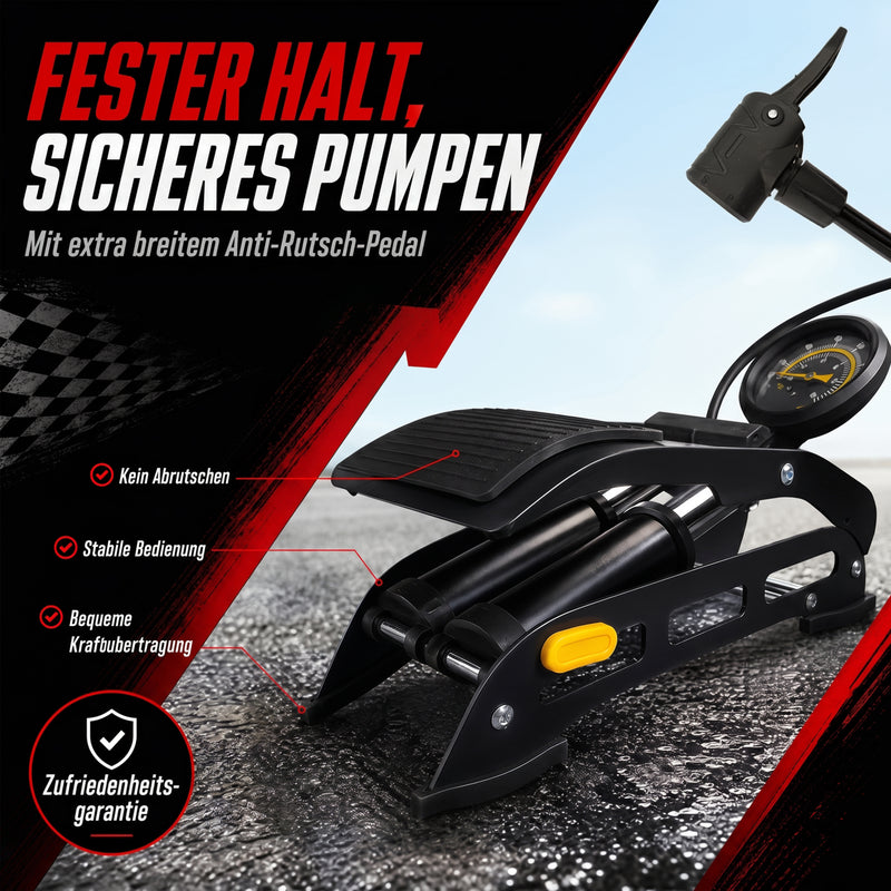 Tritt Fußpumpe Fahrradpumpe alle Ventile