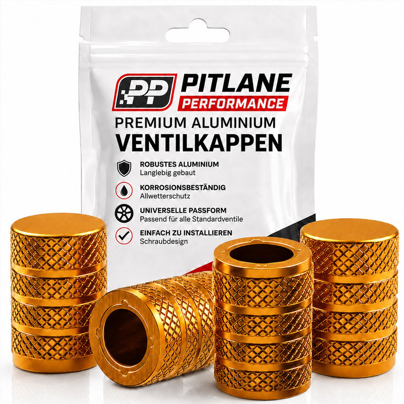 Schrader Ventilkappen, Aluminium Komfort, 4er Set