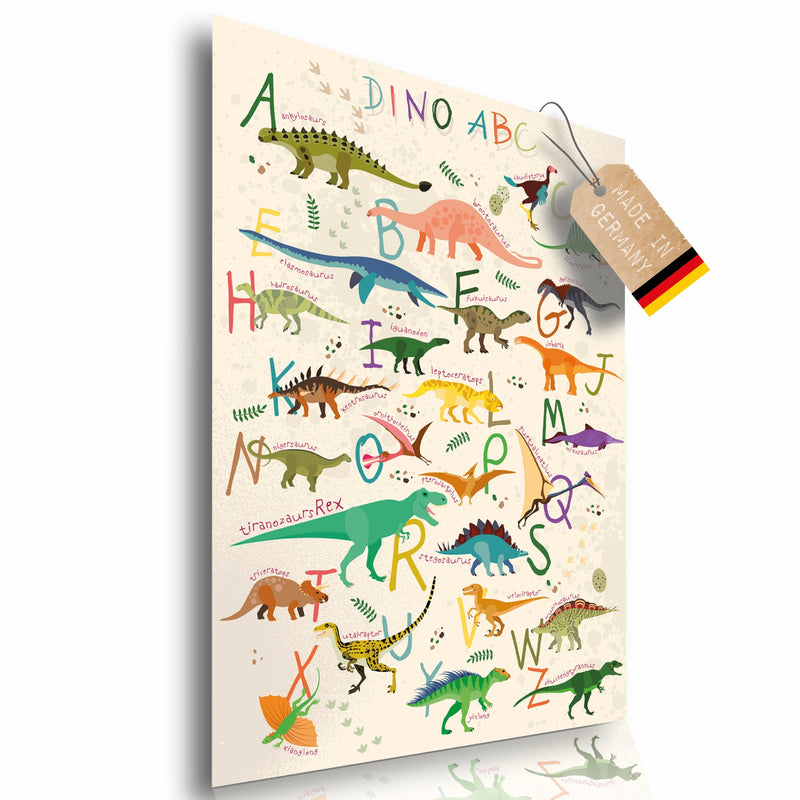 Dino ABC XXL Poster Lernposter Cartoon Größe: 60 x 42 cm