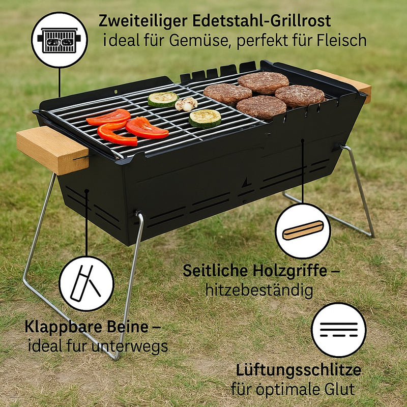 Mobiler BBQ Holzkohle Grill