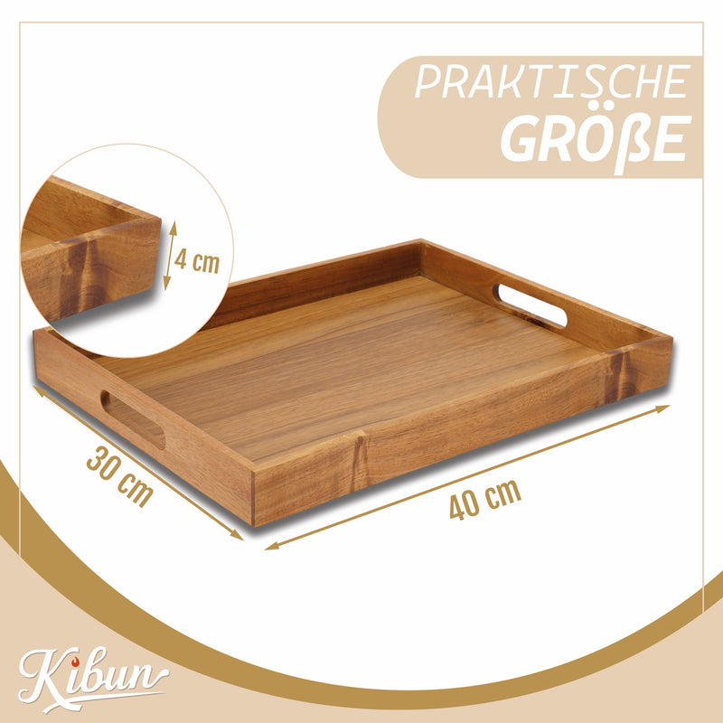 Serviertablett aus Holz 40x30x4 cm