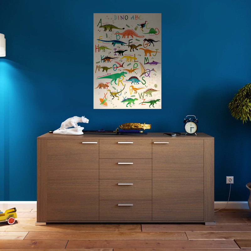 Dino ABC XXL Poster Lernposter Cartoon Größe: 60 x 42 cm