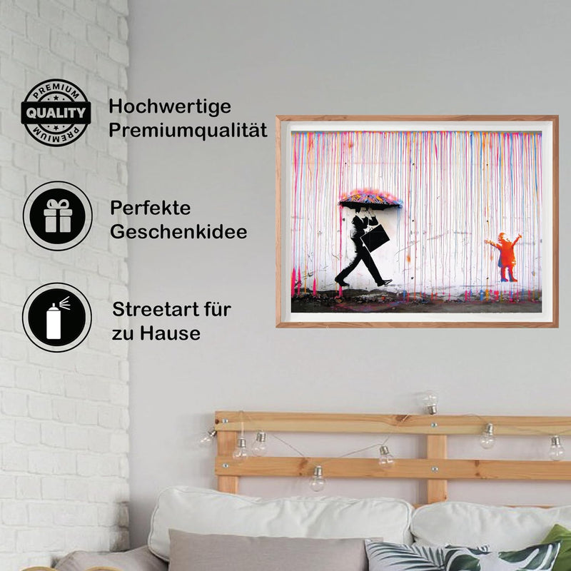 Poster Regen Kind Größe: 60 x 42 cm
