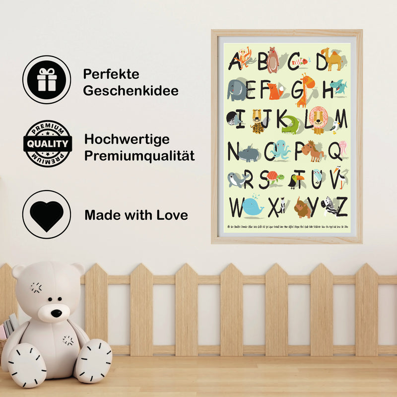 Poster Tier ABC für Kinder Größe: 60 x 42 cm