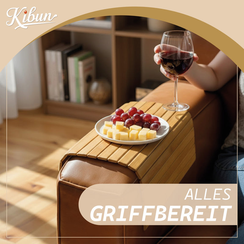 Flexible Couch-Ablage aus Bambus 63 x 37 cm