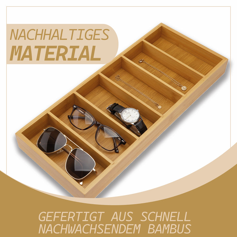 Brillen/Office Organizer aus Bambus 40 x 17 x 4 cm