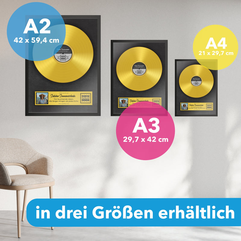 Poster personalisiert: Goldene Schallplatte