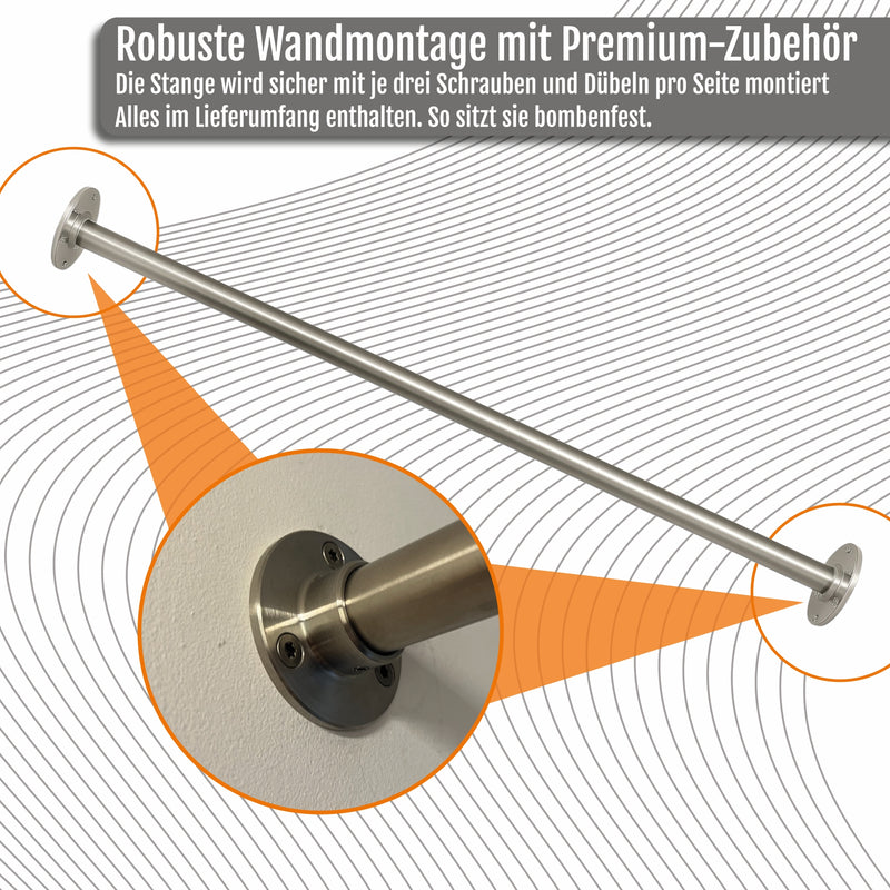Klimmzugstange aus Edelstahl Maßanfertigung inkl. Befestigungsmaterial