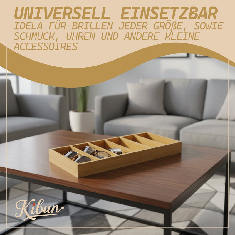 Brillen/Office Organizer aus Bambus 40 x 17 x 4 cm