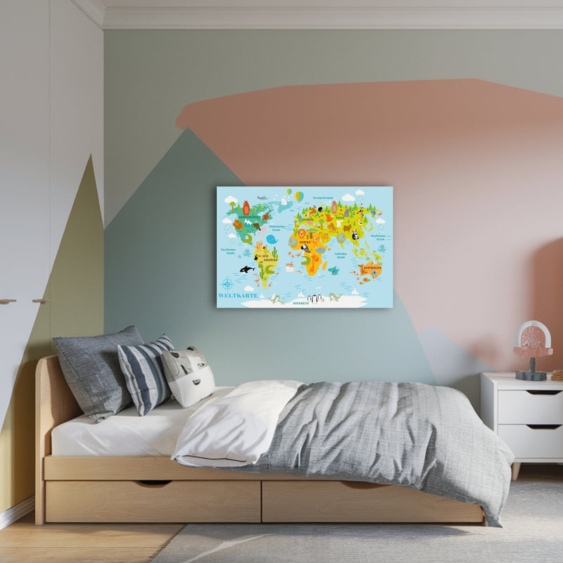 XXL Kinderposter Weltkarte für Kinder Größe: 60 x 42 cm