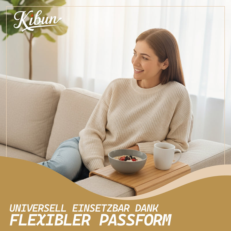 Flexible Couch-Ablage aus Bambus 63 x 37 cm