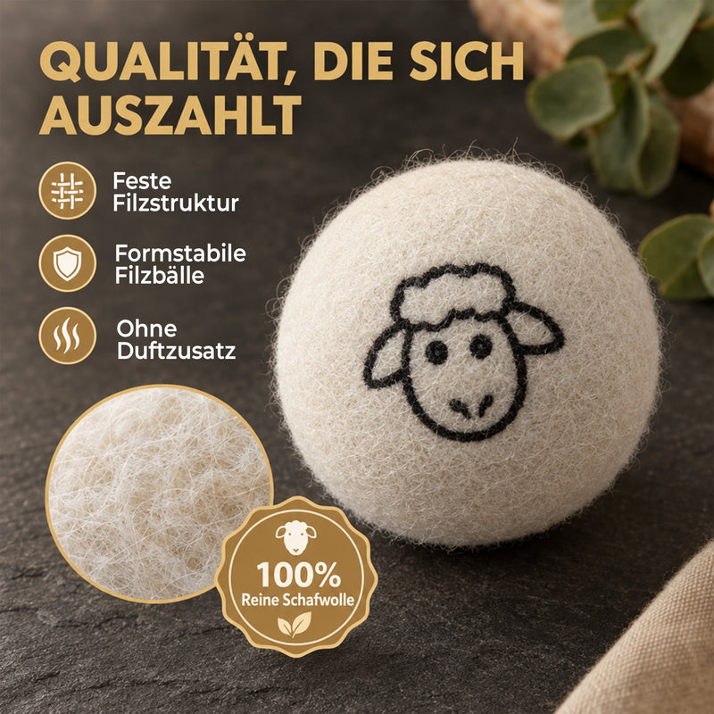 Trocknerbälle aus Schafwolle 6er Set