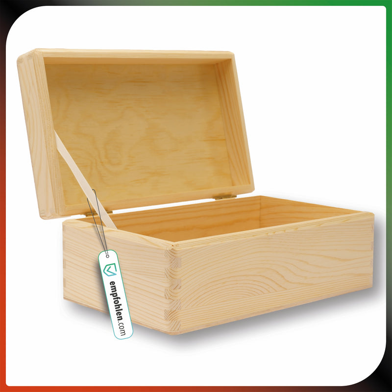 Holzkiste mit Klappdeckel 25 x 15 x 10 cm