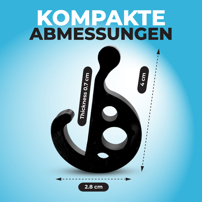 8 Stück Haken für Kederschiene 7mm Schwarz