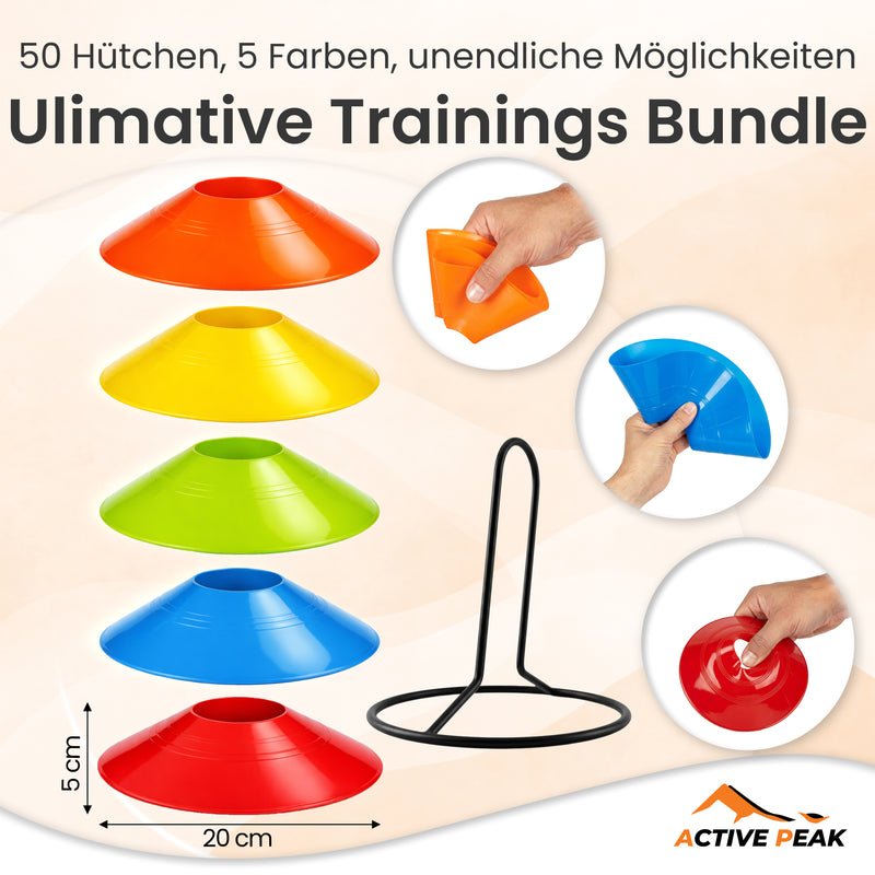 Fußballhütchen Markierungshütchen für Sport 50er Set
