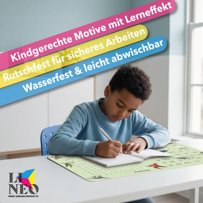 Schreibtischunterlage für Kinder 80x40 cm Lernunterlage