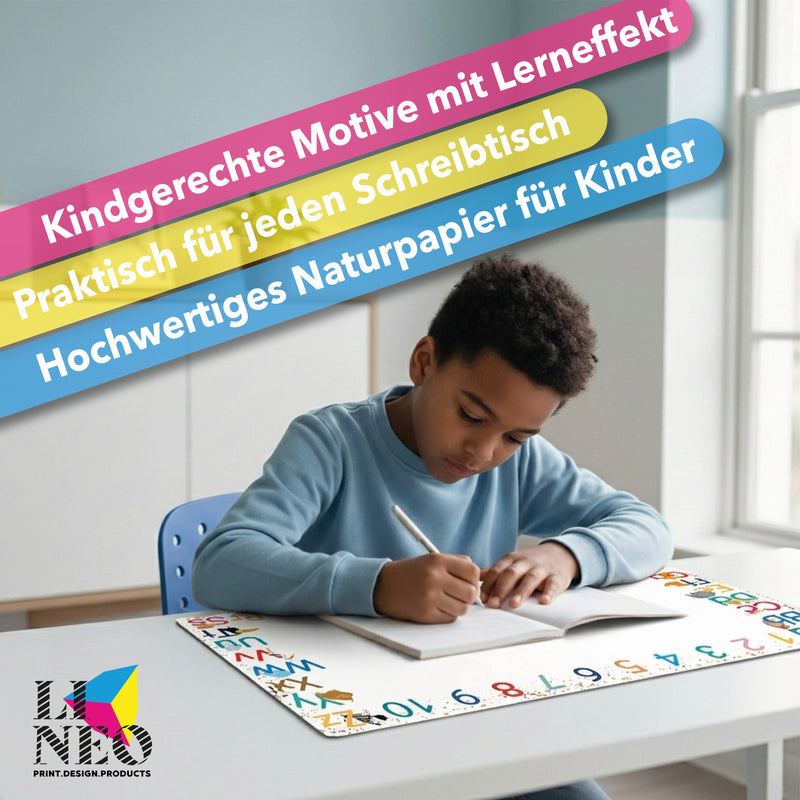 Schreibtischunterlage aus Papier Alphabet; Größe A2