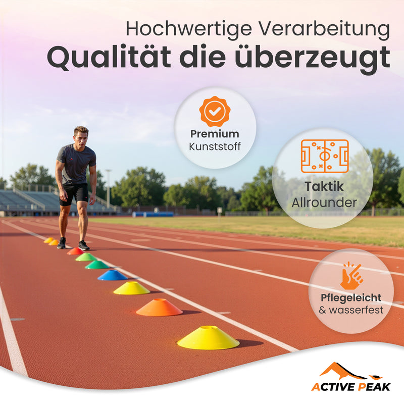 Fußballhütchen Markierungshütchen für Sport 50er Set