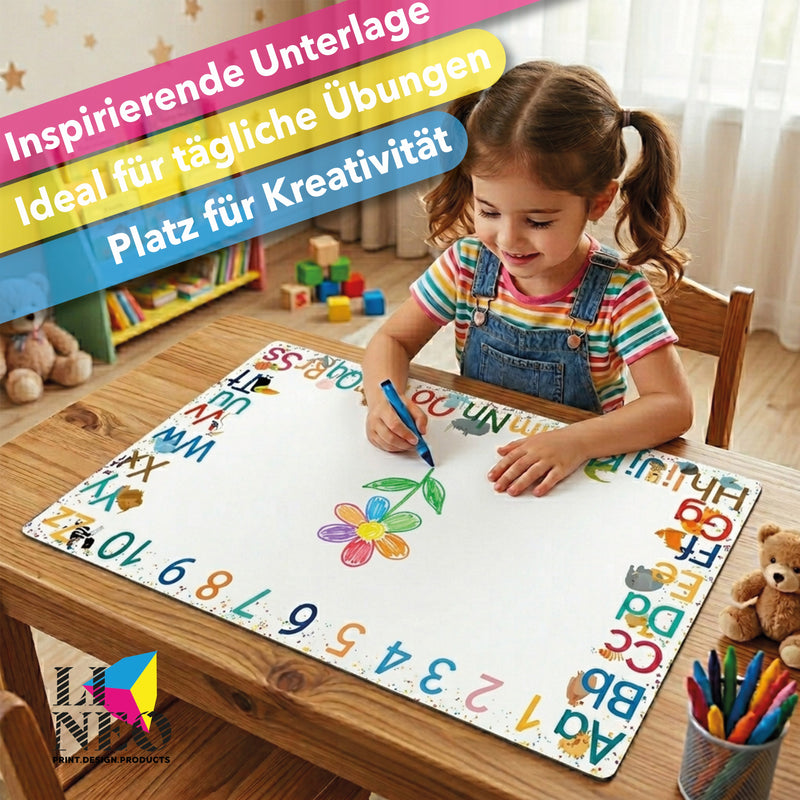 Schreibtischunterlage aus Papier Alphabet; Größe A2