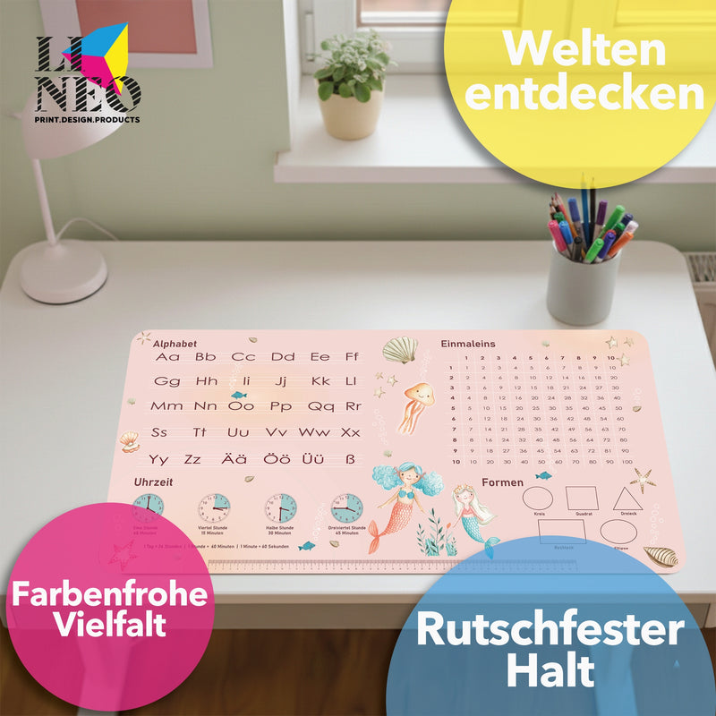 Schreibtischunterlage für Kinder 80x40 cm Lernunterlage
