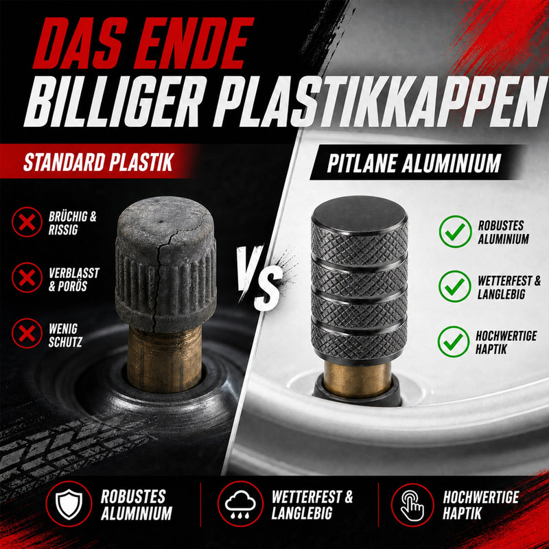 Schrader Ventilkappen, Aluminium Komfort, 4er Set