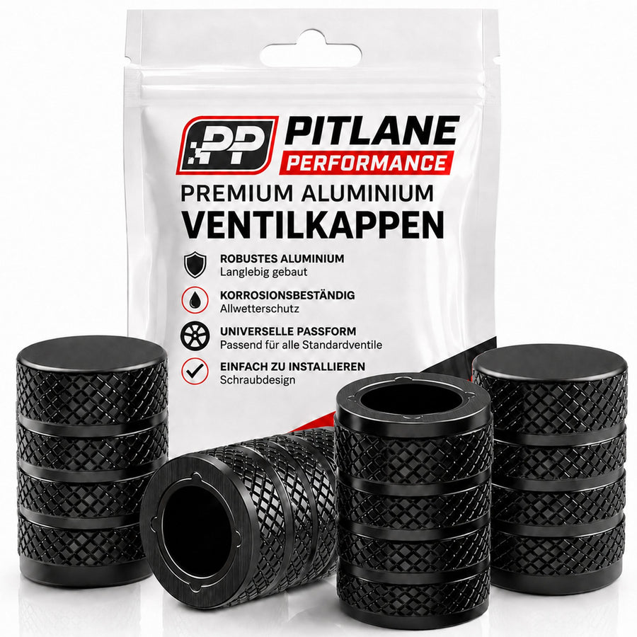 Schrader Ventilkappen, Aluminium Komfort, 4er Set