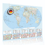 Poster Weltkarte XXL Equal-Earth-Projektion (118,9 x 84,1 cm) - Deutsch