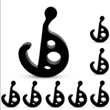 8 Stück Haken für Kederschiene 7mm Schwarz