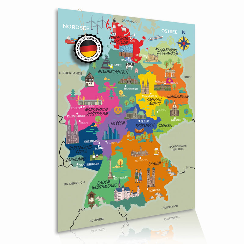 Poster Deutschlandkarte für Kinder