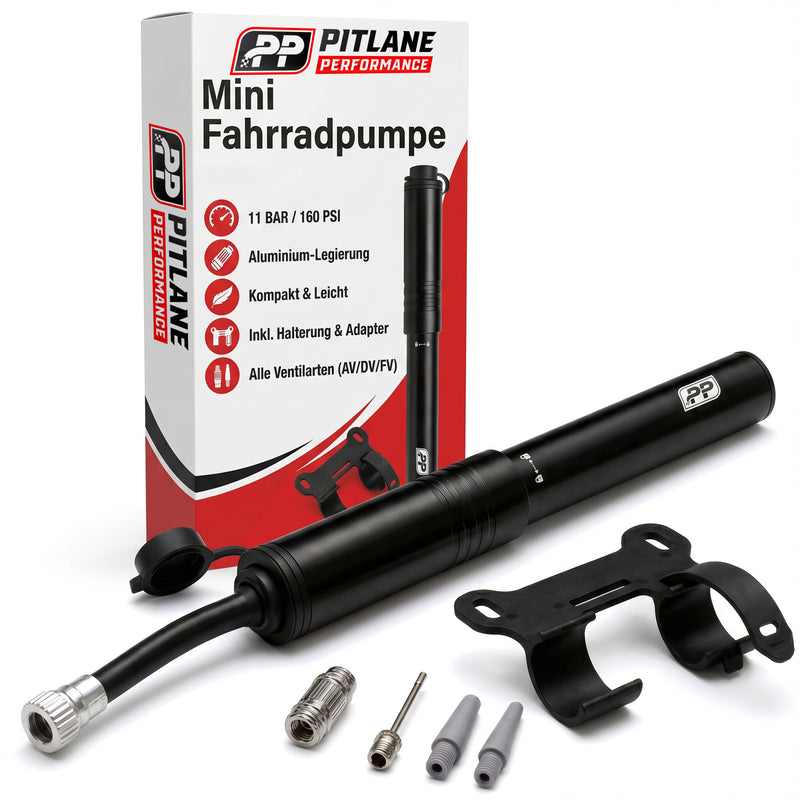 Profi Fahrrad-Handpumpe Luftpumpe inkl. Rahmenmontagematerial alle Ventile