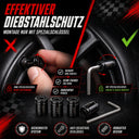 Schrader Ventilkappen NitroCaps mit Diebstahlschutz 4er Set