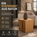 Beistelltisch Baumstamm-Holzwürfel aus massiver Eiche 85 kg - Unikat