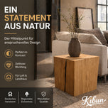Beistelltisch Baumstamm-Holzwürfel aus massiver Eiche 85 kg - Unikat