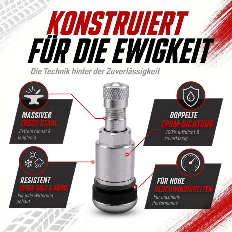 Schrader Metall Aluminium Ventile TR525