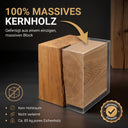 Beistelltisch Baumstamm-Holzwürfel aus massiver Eiche 85 kg - Unikat