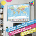 XXL Weltkarte Poster 120x85 cm