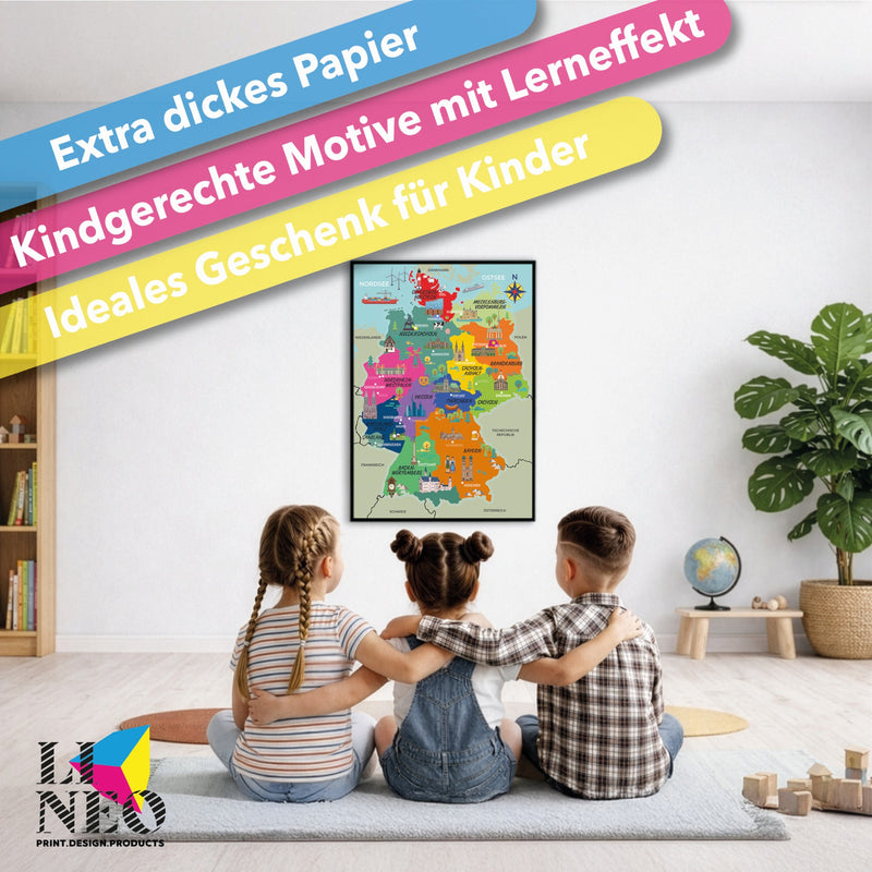 Poster Deutschlandkarte für Kinder