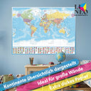 XXL Weltkarte Poster 120x85 cm