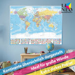 XXL Weltkarte Poster 120x85 cm