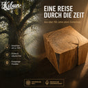 Beistelltisch Baumstamm-Holzwürfel aus massiver Eiche 85 kg - Unikat