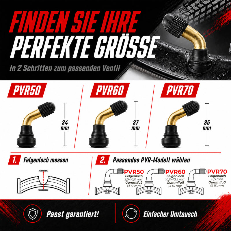 Schrader Winkelventile 90° Winkelventil für Motorrad, Roller & Quad