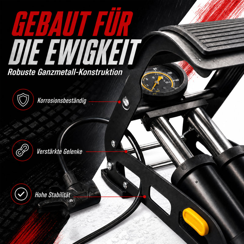 Tritt Fußpumpe Fahrradpumpe alle Ventile