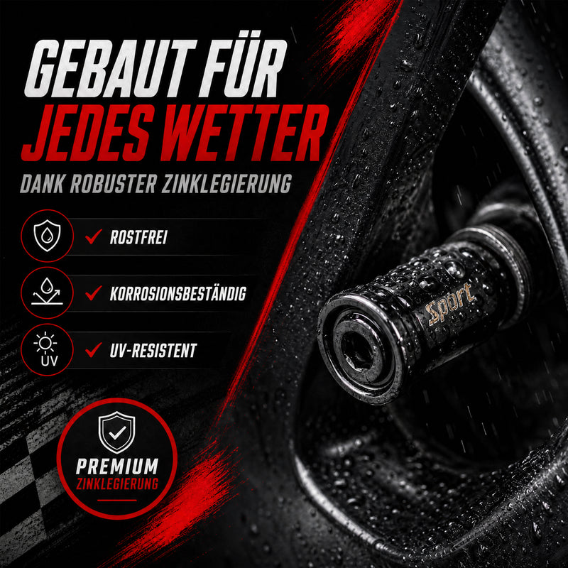 Schrader Ventilkappen NitroCaps mit Diebstahlschutz 4er Set