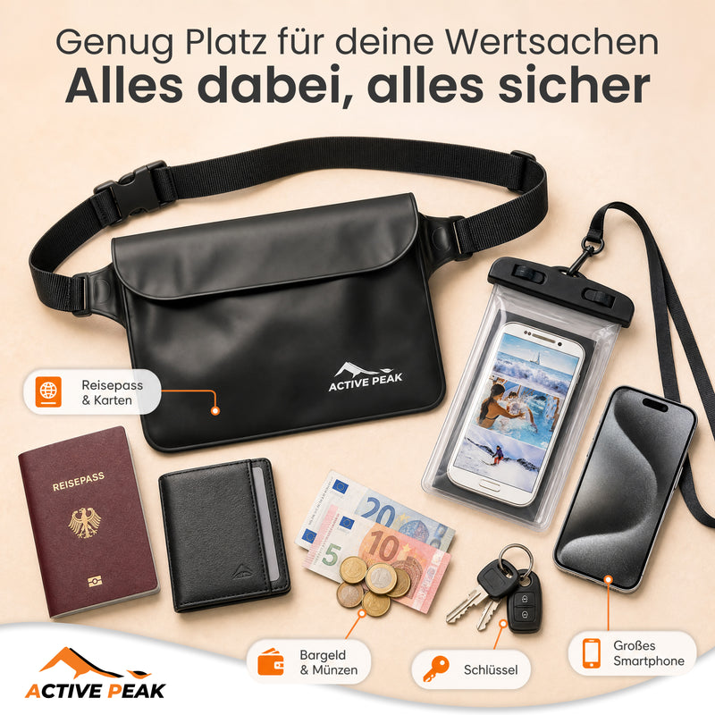 Wasserdichte Bauchtasche mit Handyhülle