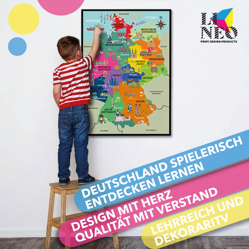 Poster Deutschlandkarte für Kinder